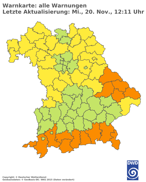 Aktuelle Wetterwarnungen für  Mühldorf a. Inn